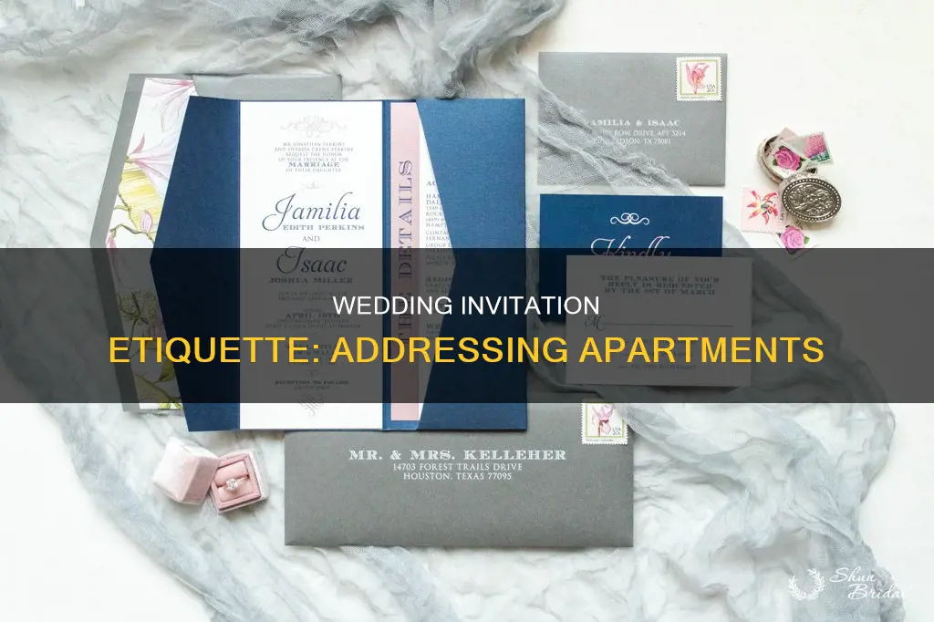 how to put apartment on a wedding invitation