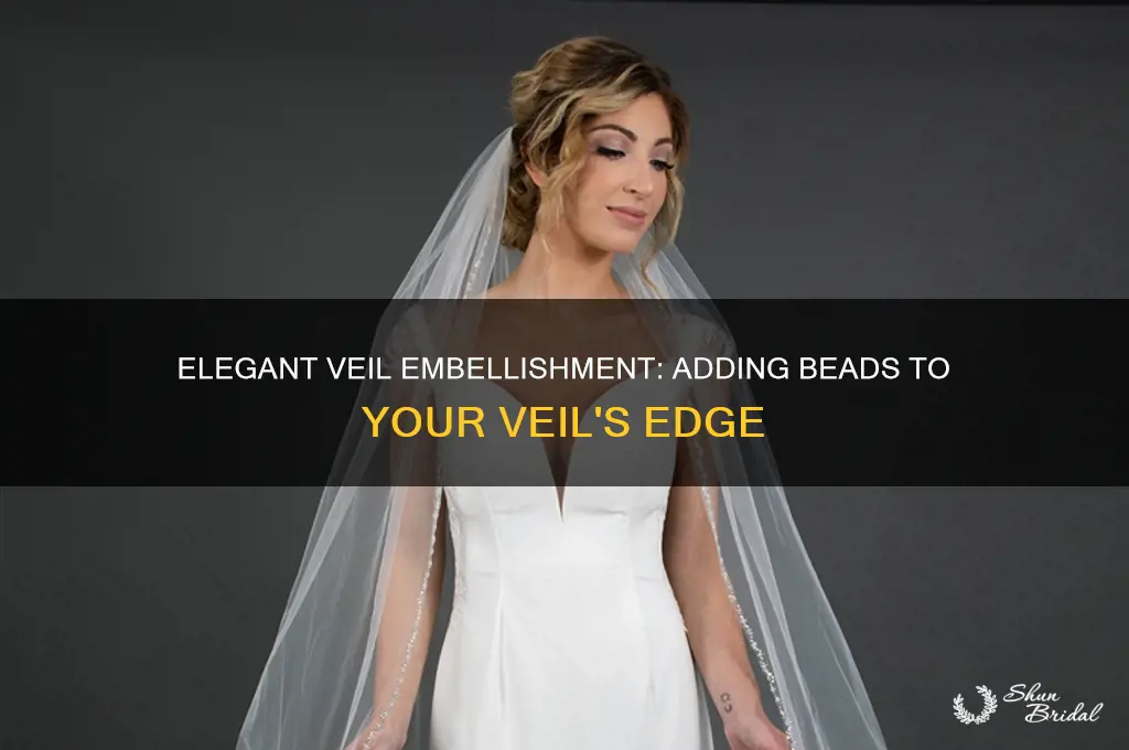 how to put beads on edge of veil