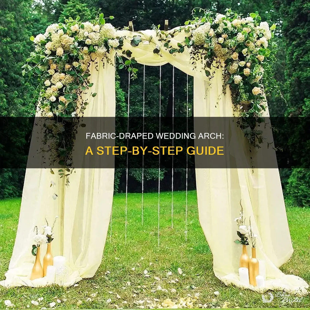 how to put fabric on a wedding arch