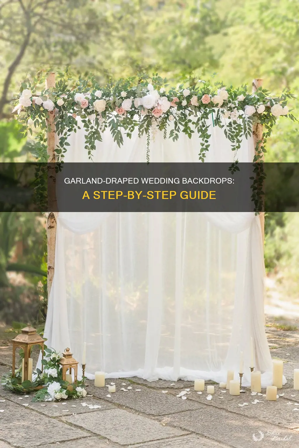 how to put garlands on curtain for wedding backdrop