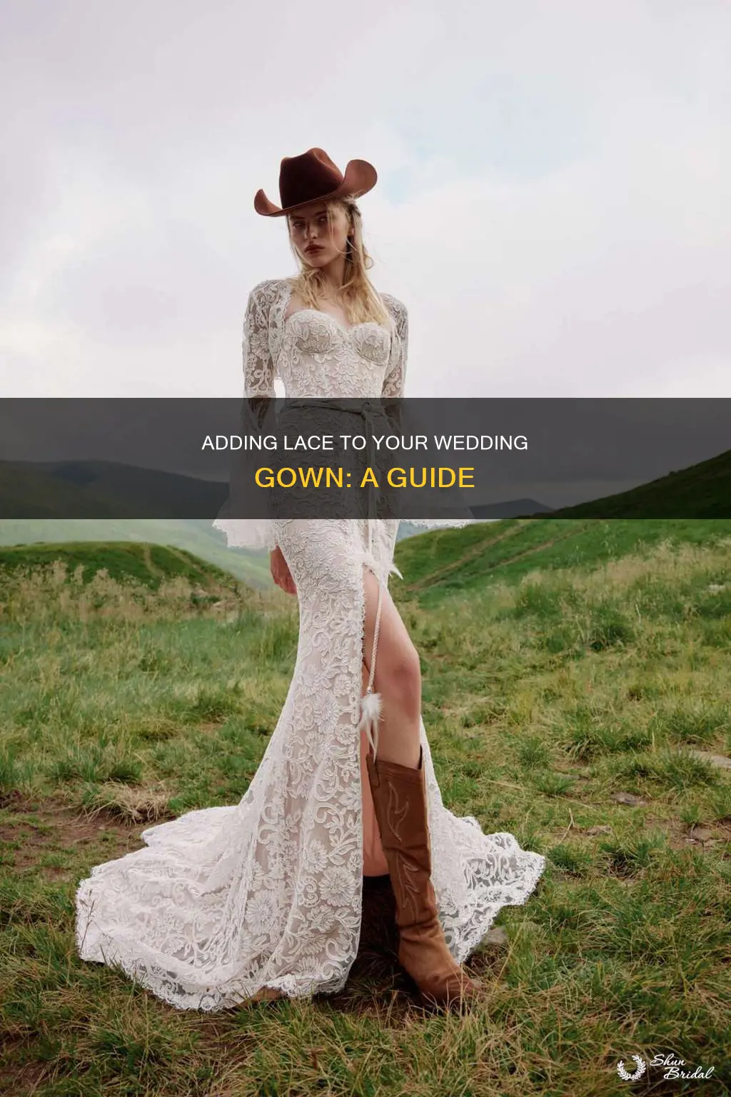 how to put lace on a wedding dress