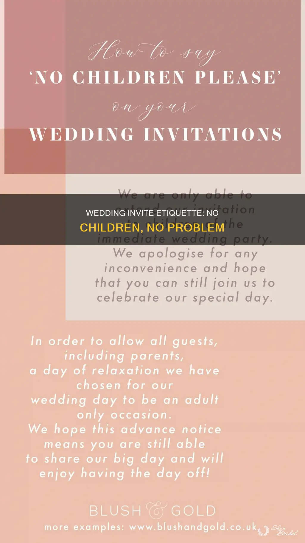 how to put no children on wedding invites