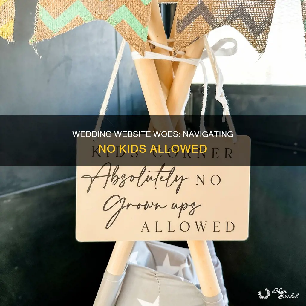 how to put no kids on wedding website