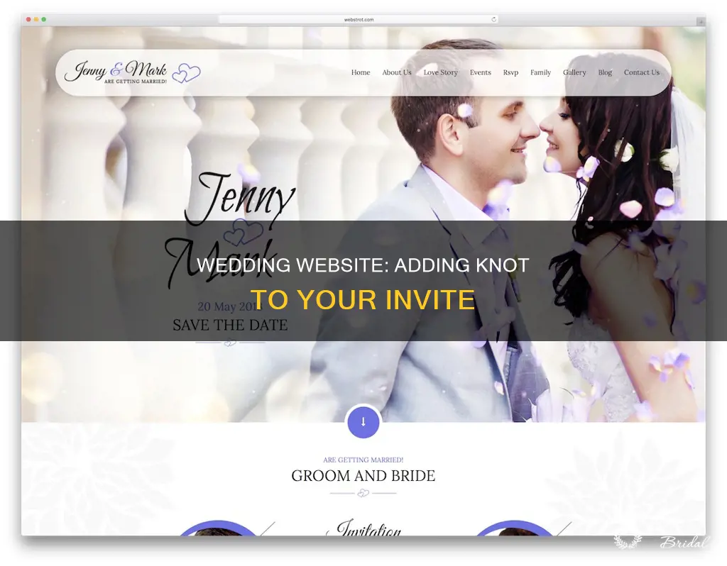 how to put our knot wedding website on our invite