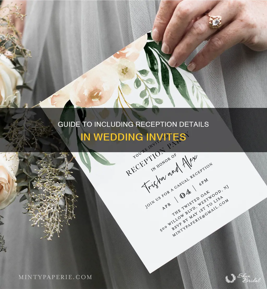 how to put reception information on wedding invitation