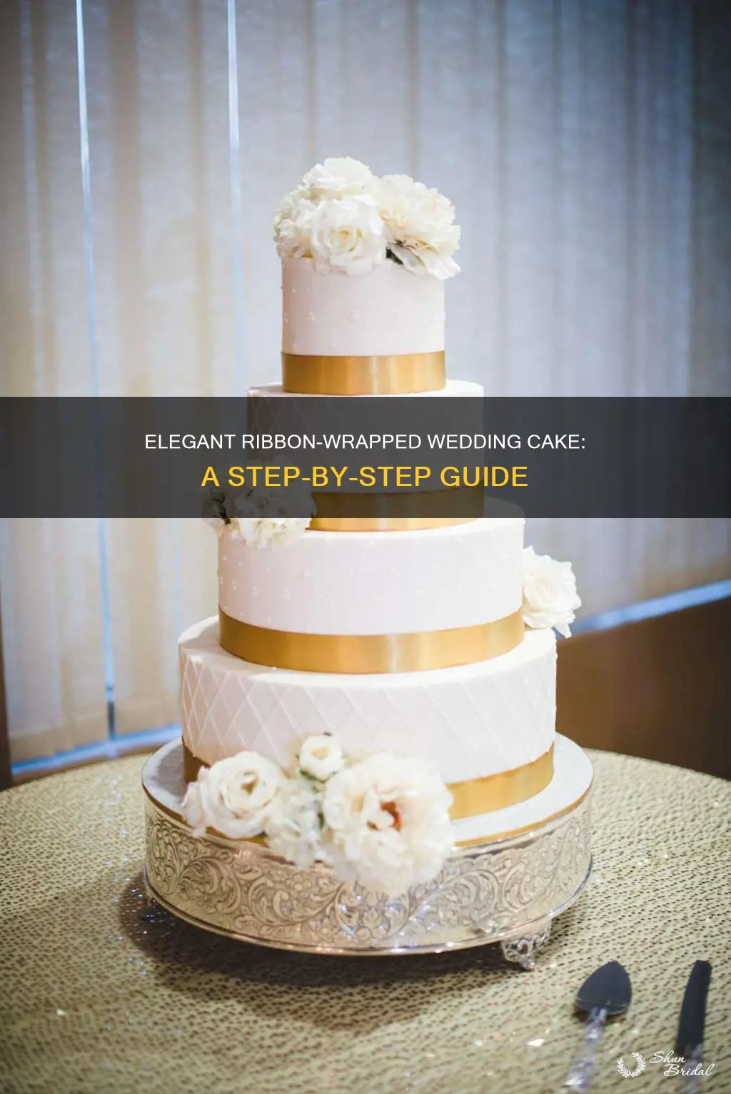 how to put ribbon around a wedding cake