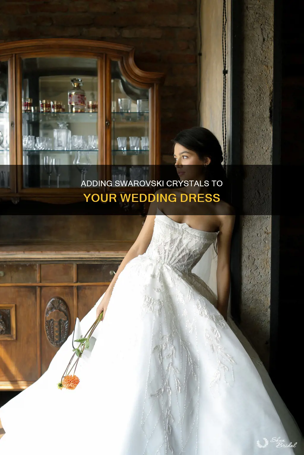 how to put swarovski crystals on wedding dress
