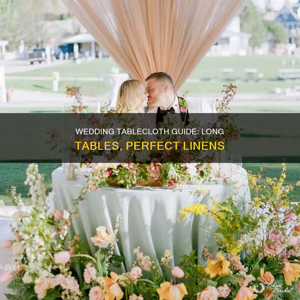 how to put tablecloths on long tables wedding