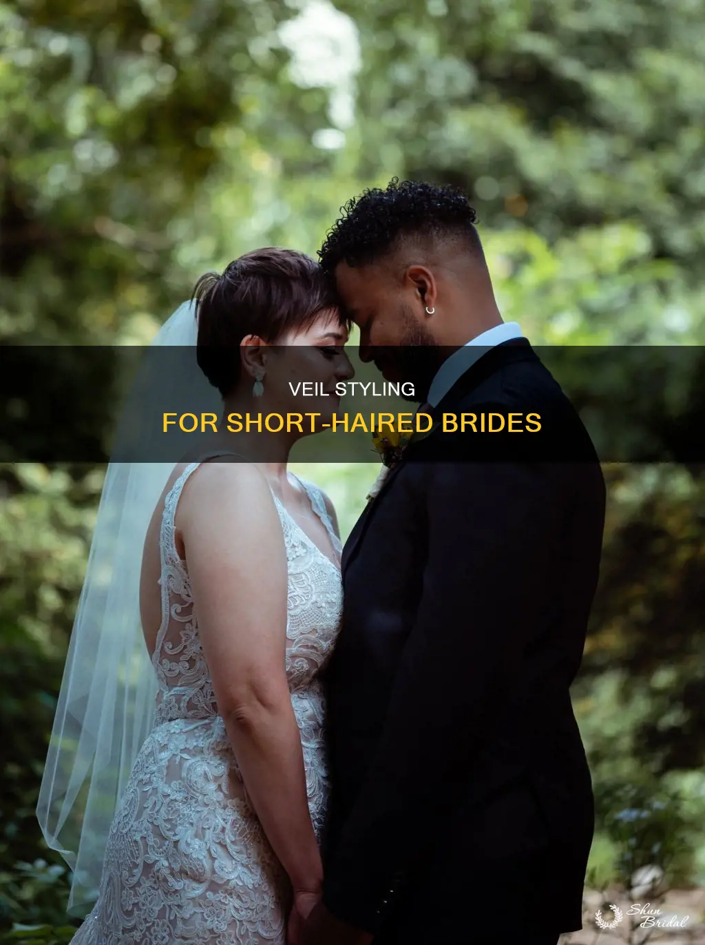 how to put the wedding veil in a short hair