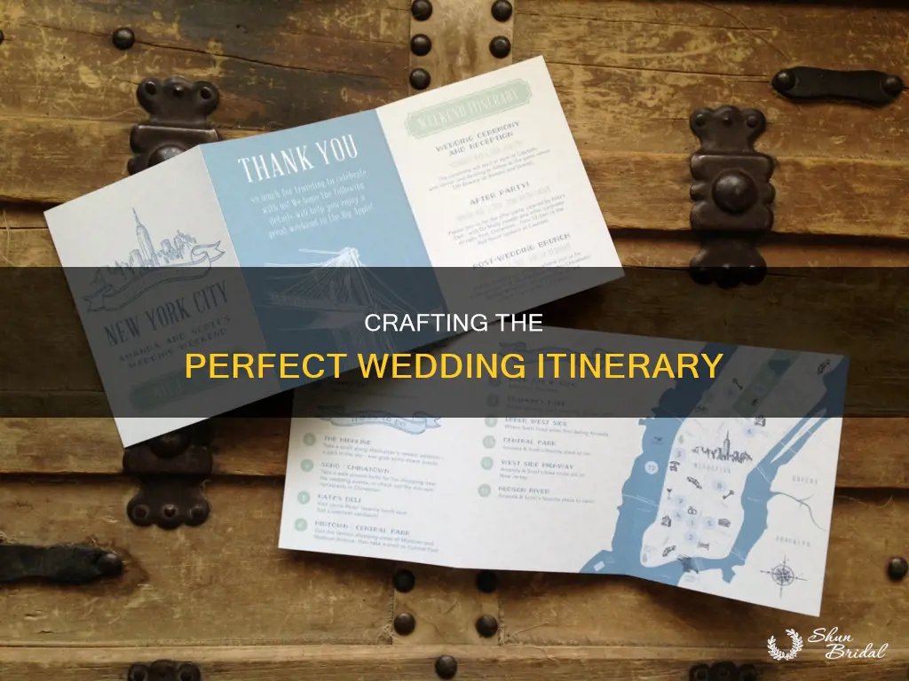 how to put together a wedding itinerary