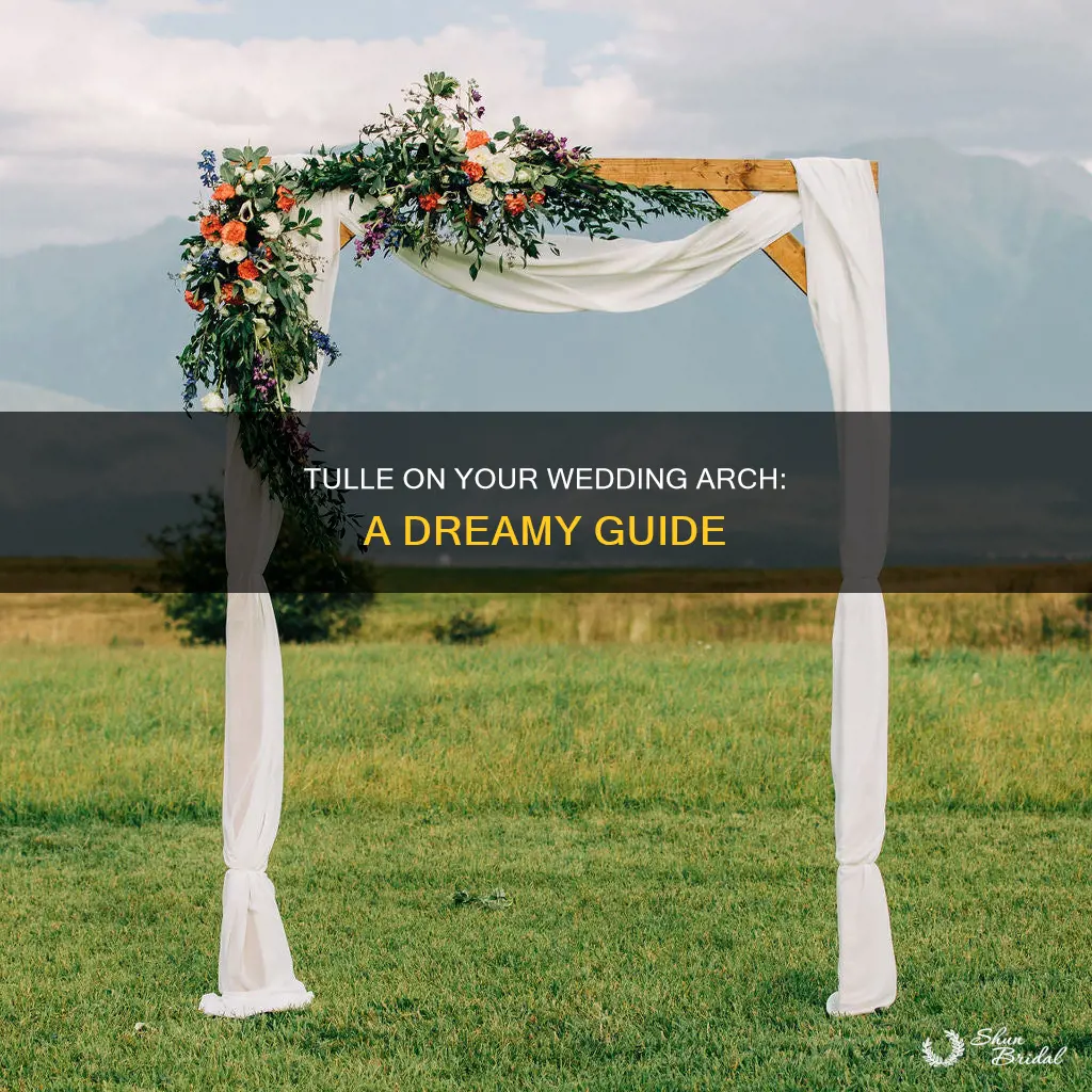how to put tulle on a wedding arch