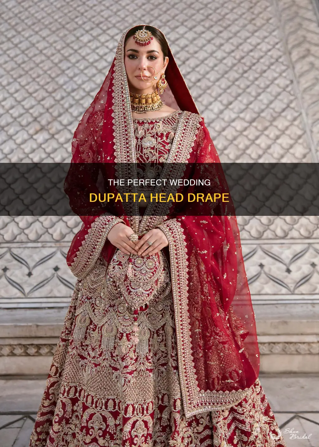 how to put wedding dupatta on head
