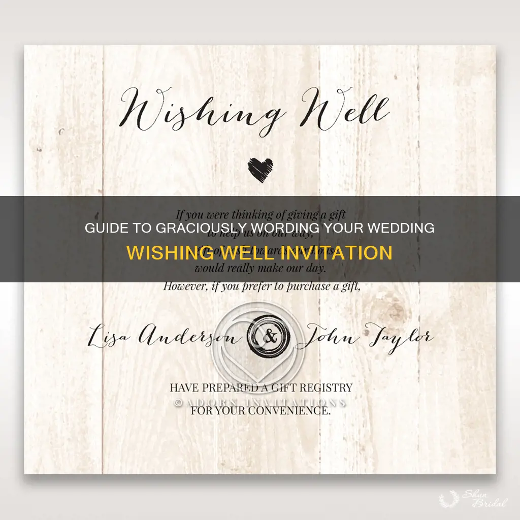 how to put wishing well on wedding invitation