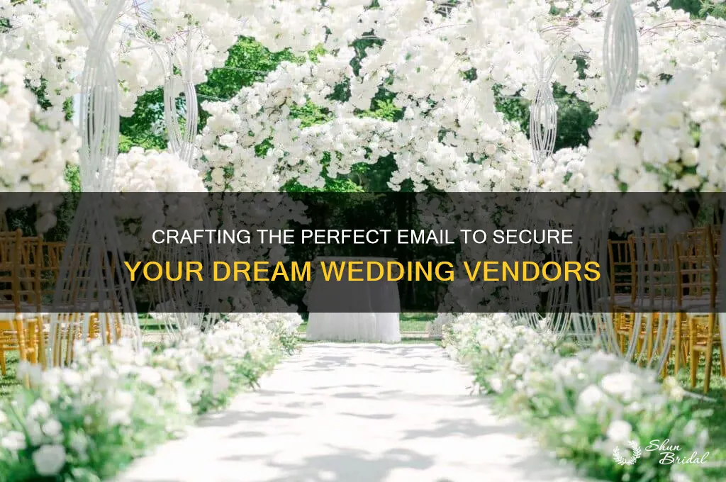 how to reach out to wedding vendors via email