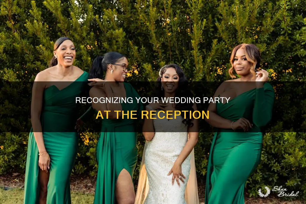 how to recognize wedding party at reception