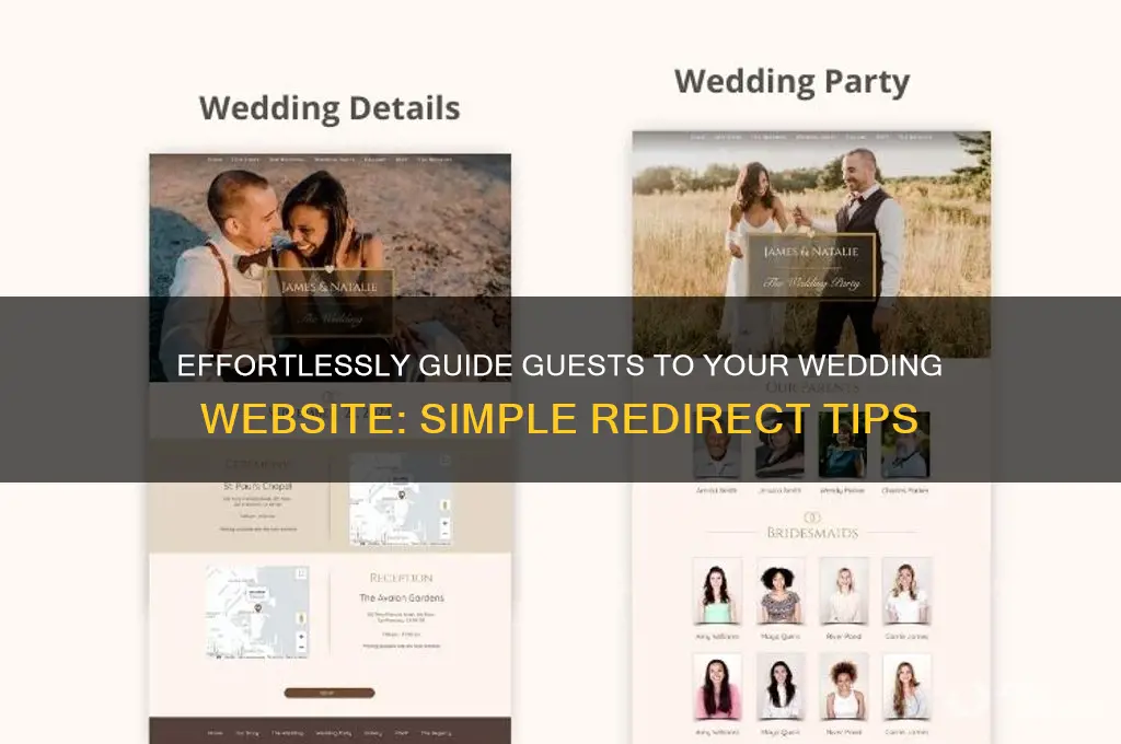 how to redirect guests to wedding website