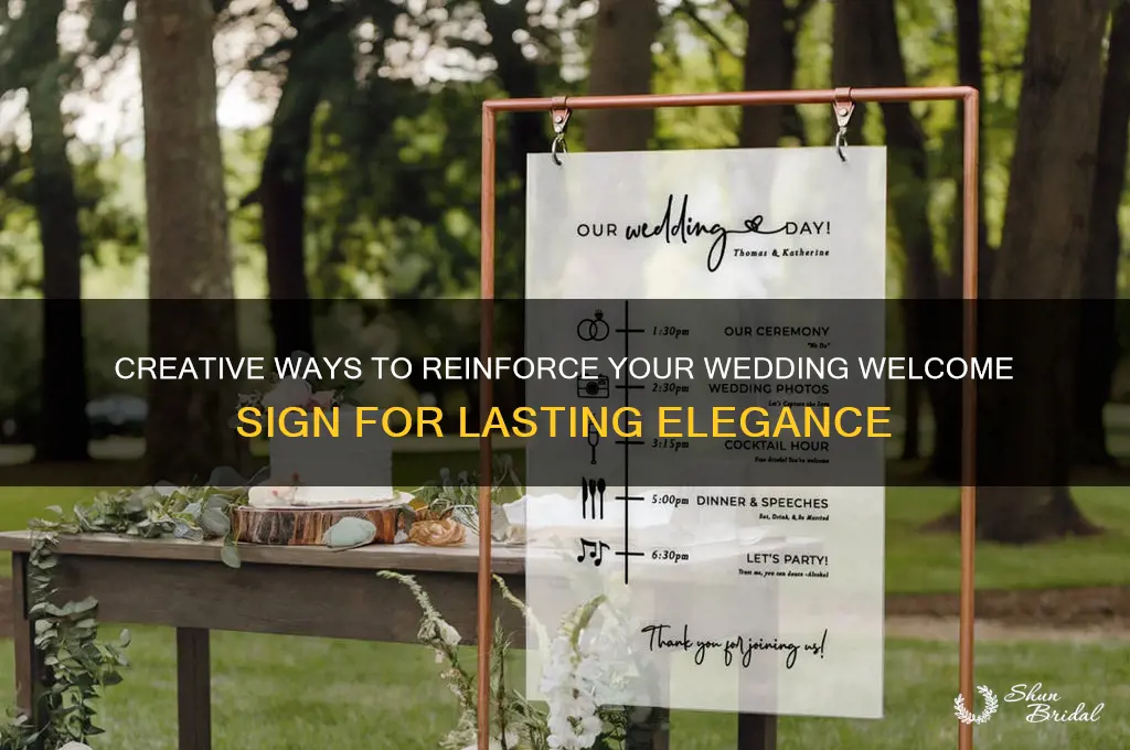 how to reinforce a wedding welcome sign