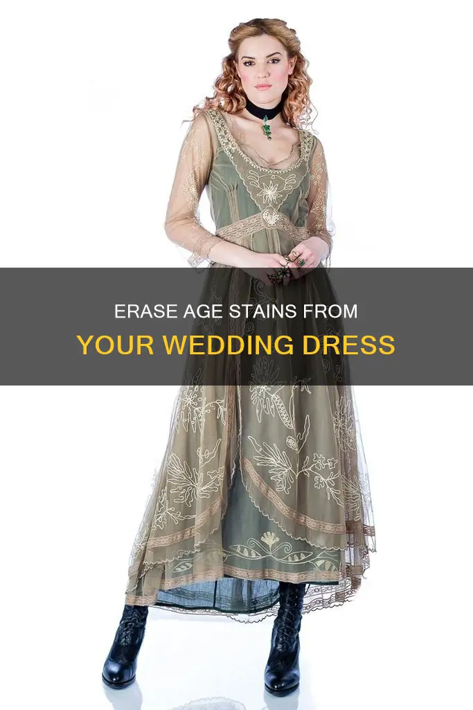 how to remove age stains from wedding dress