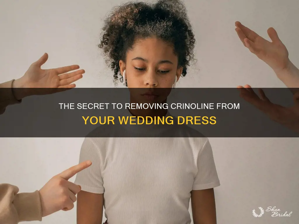 how to remove crinoline from wedding dress