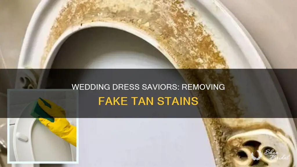 how to remove fake tan stains from wedding dress
