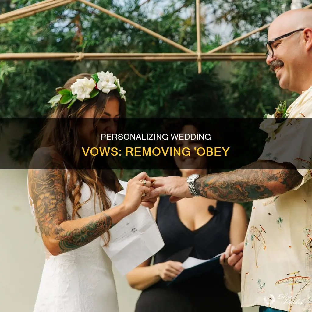 how to remove obey from wedding vows