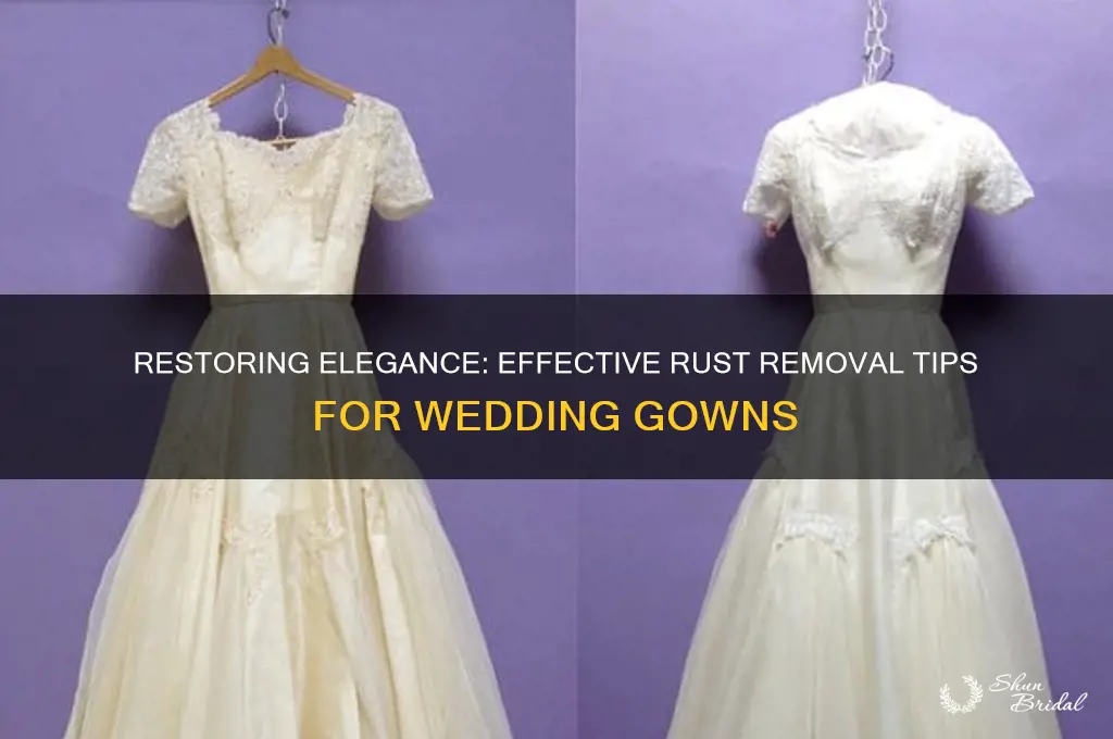 how to remove rust from wedding gown