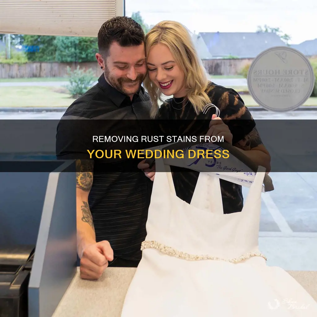 how to remove rust stains from wedding dress