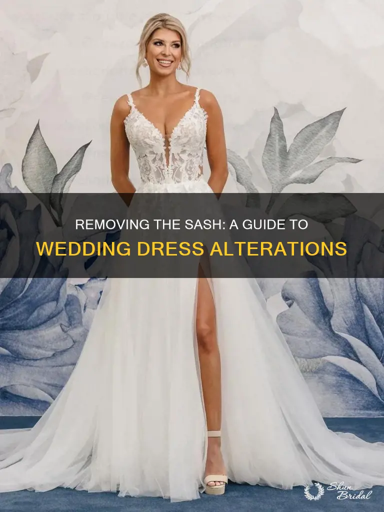 how to remove sash off wedding dress