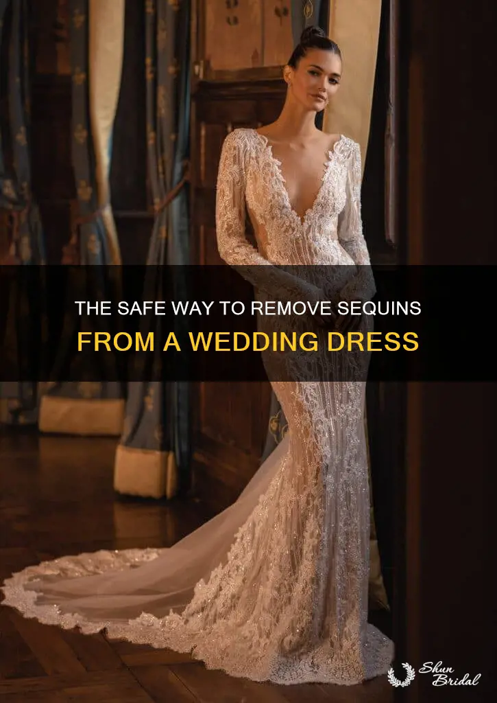how to remove sequins from a wedding dress
