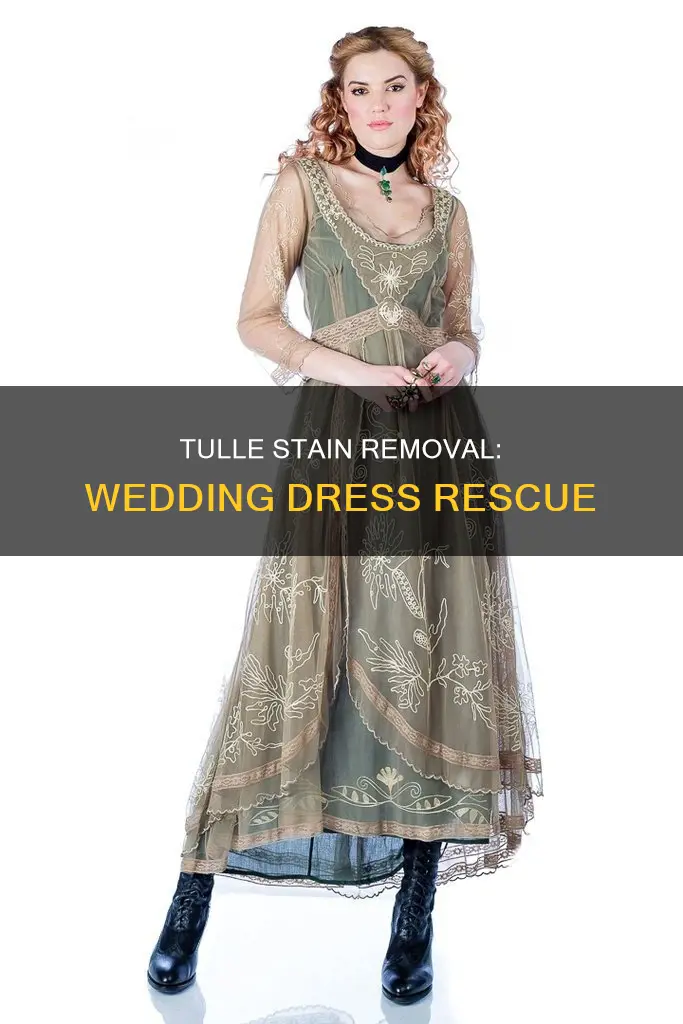 how to remove stain in tulle from a wedding dress