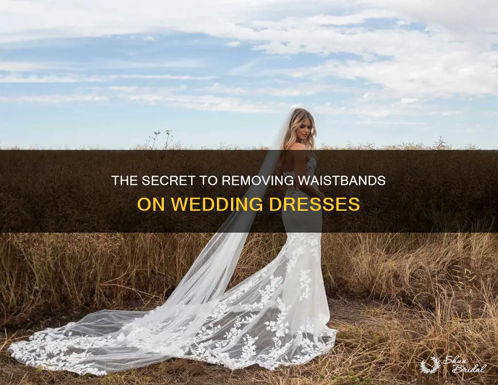 how to remove waistband on wedding dress