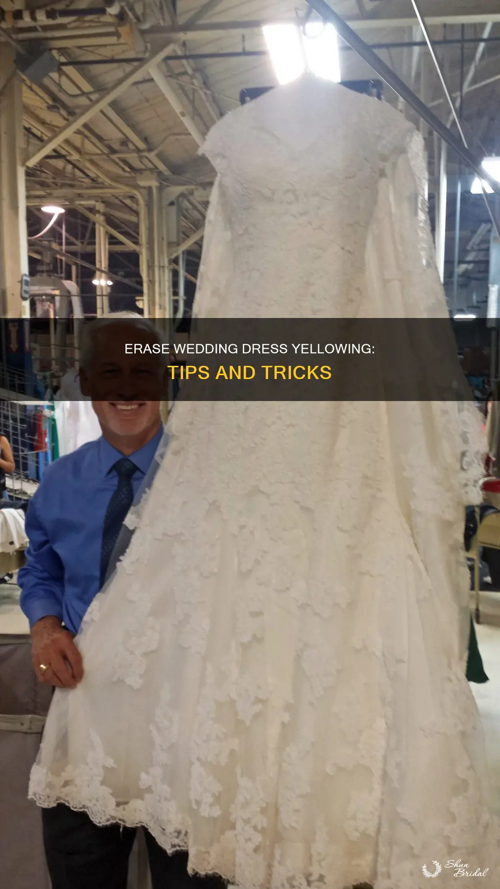 how to remove yellowing from wedding dress