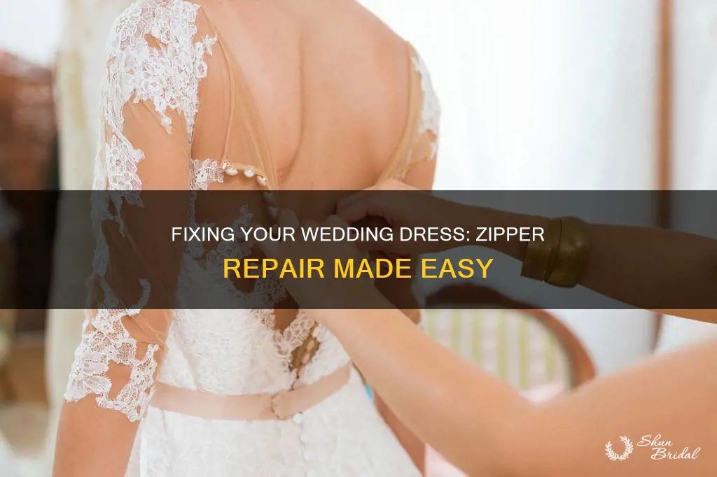 how to repair zipper wedding dress