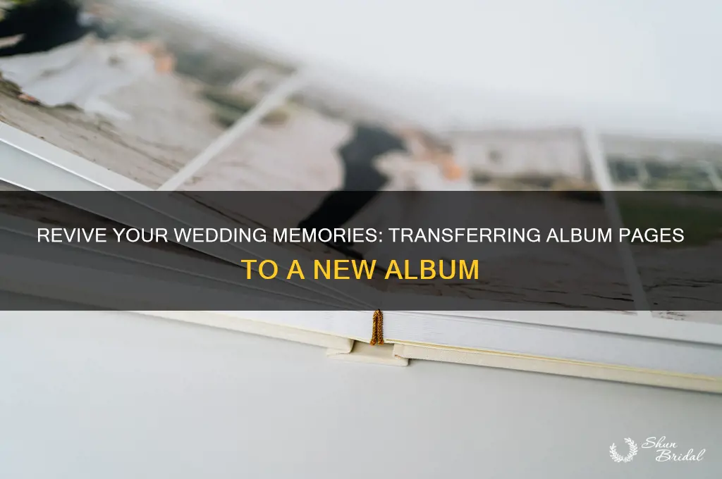 how to replace wedding album pages into new album