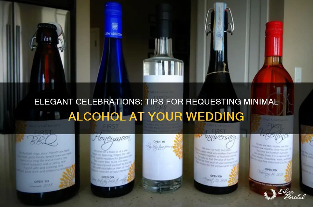 how to request minimal alcohol consumption at a wedding