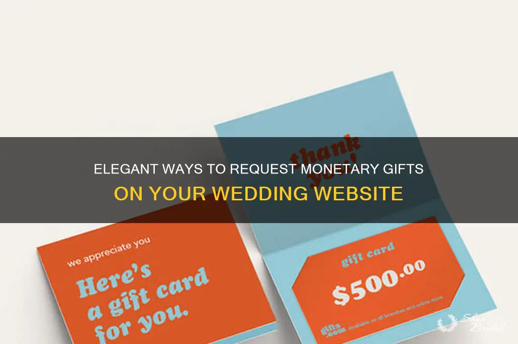 how to request money on wedding website