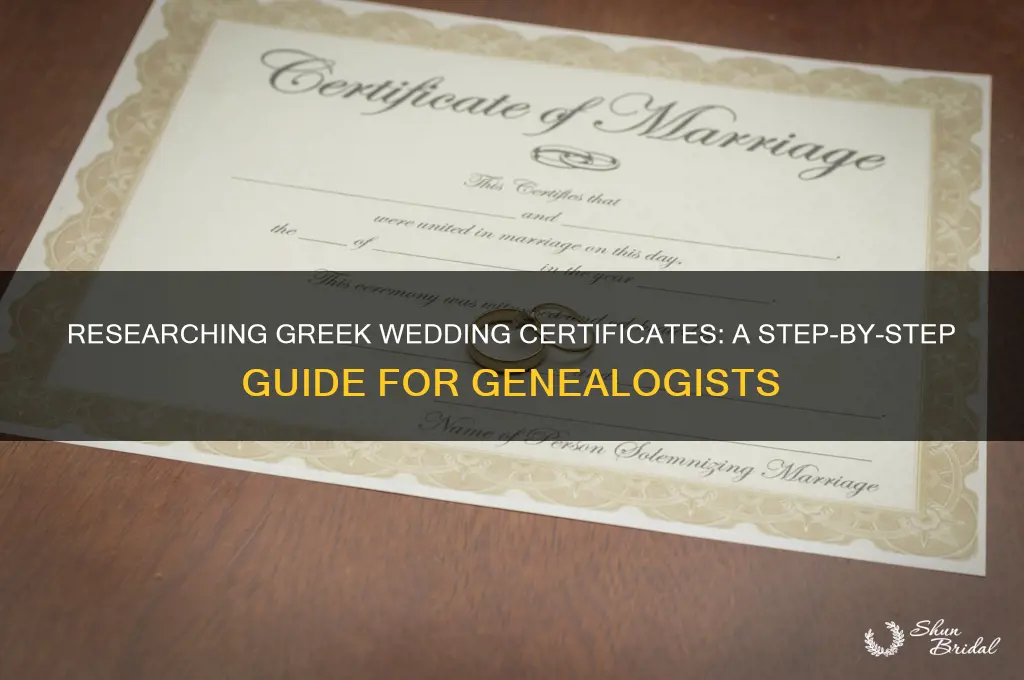 how to research greek wedding certificates