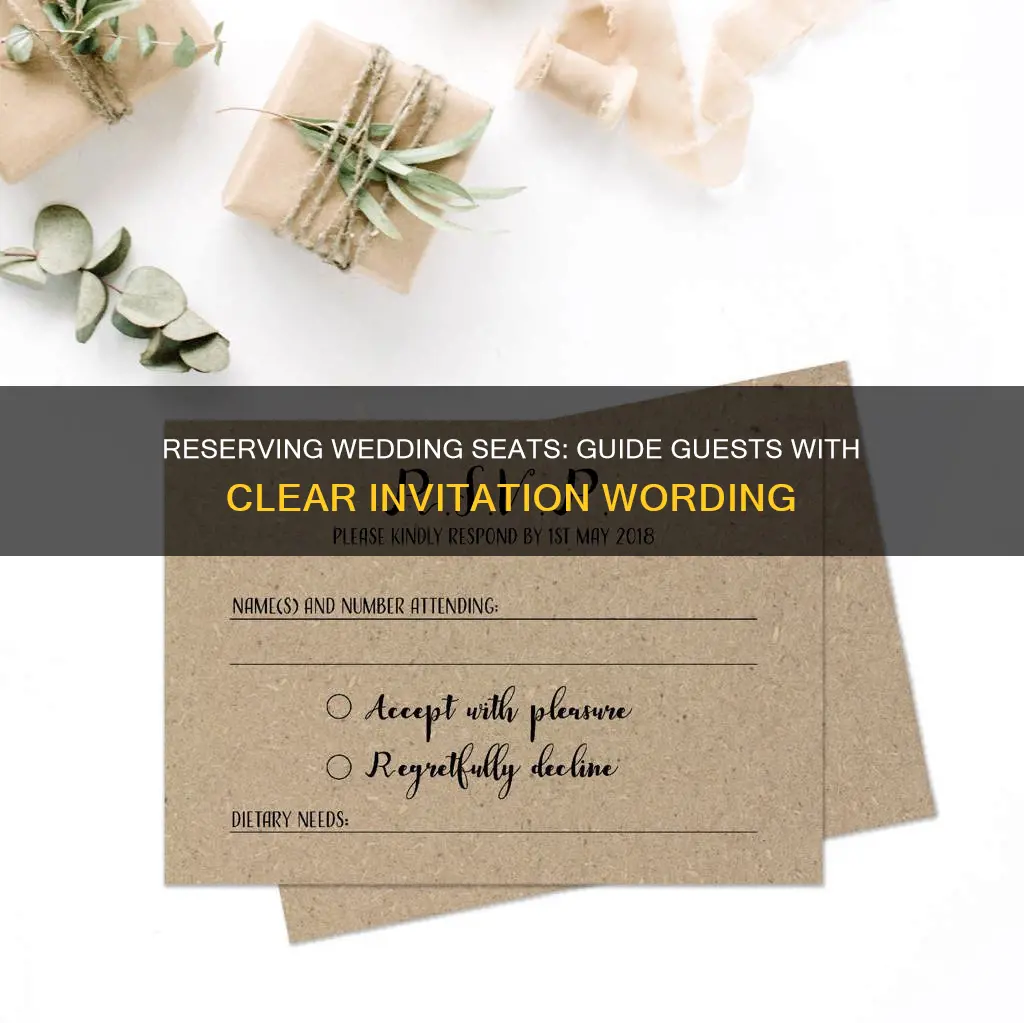 how to reseve seats for wedding on invitation