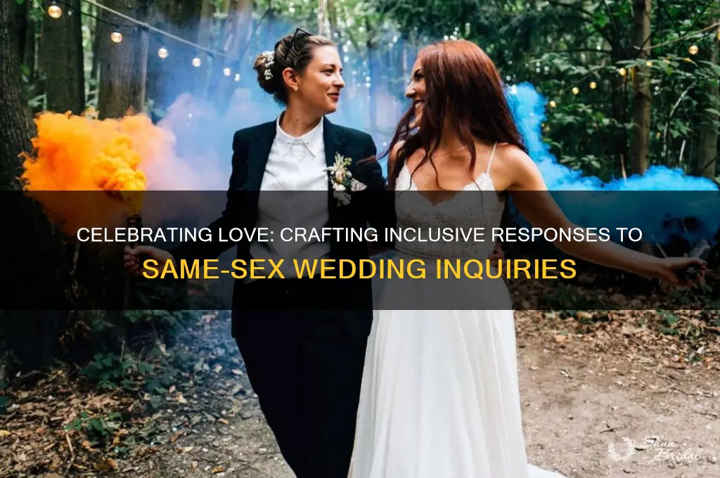 how to respond to a same sex wedding inquiry