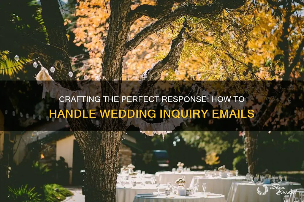 how to respond to a wedding inquiry email