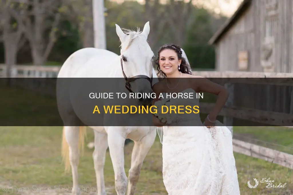 how to ride a horse in a wedding dress