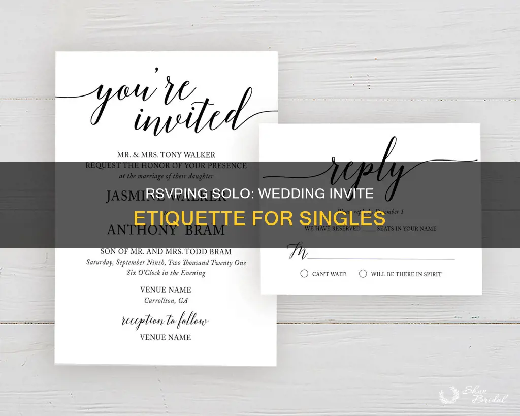 how to rsvp alone to wedding invite