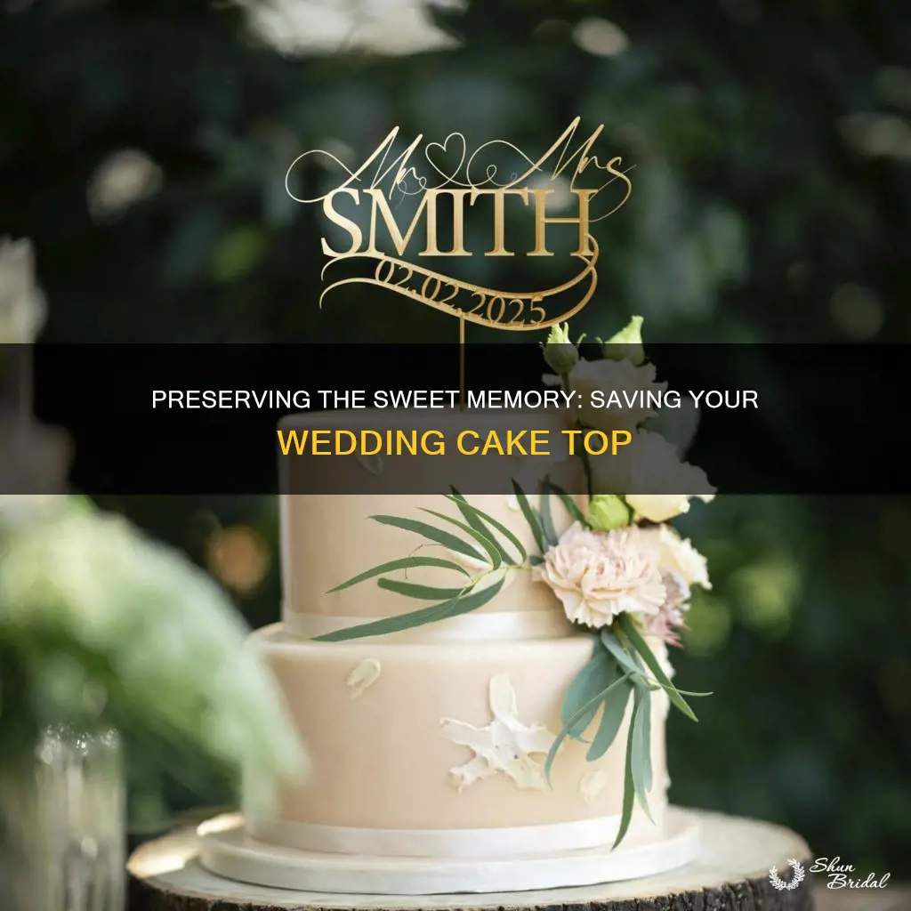 how to safe the wedding cake top