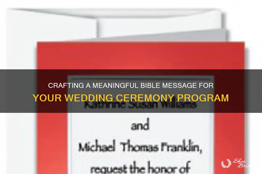 how to say bible message on wedding ceremony program