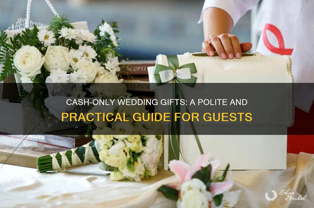 how to say cash only for wedding gifts