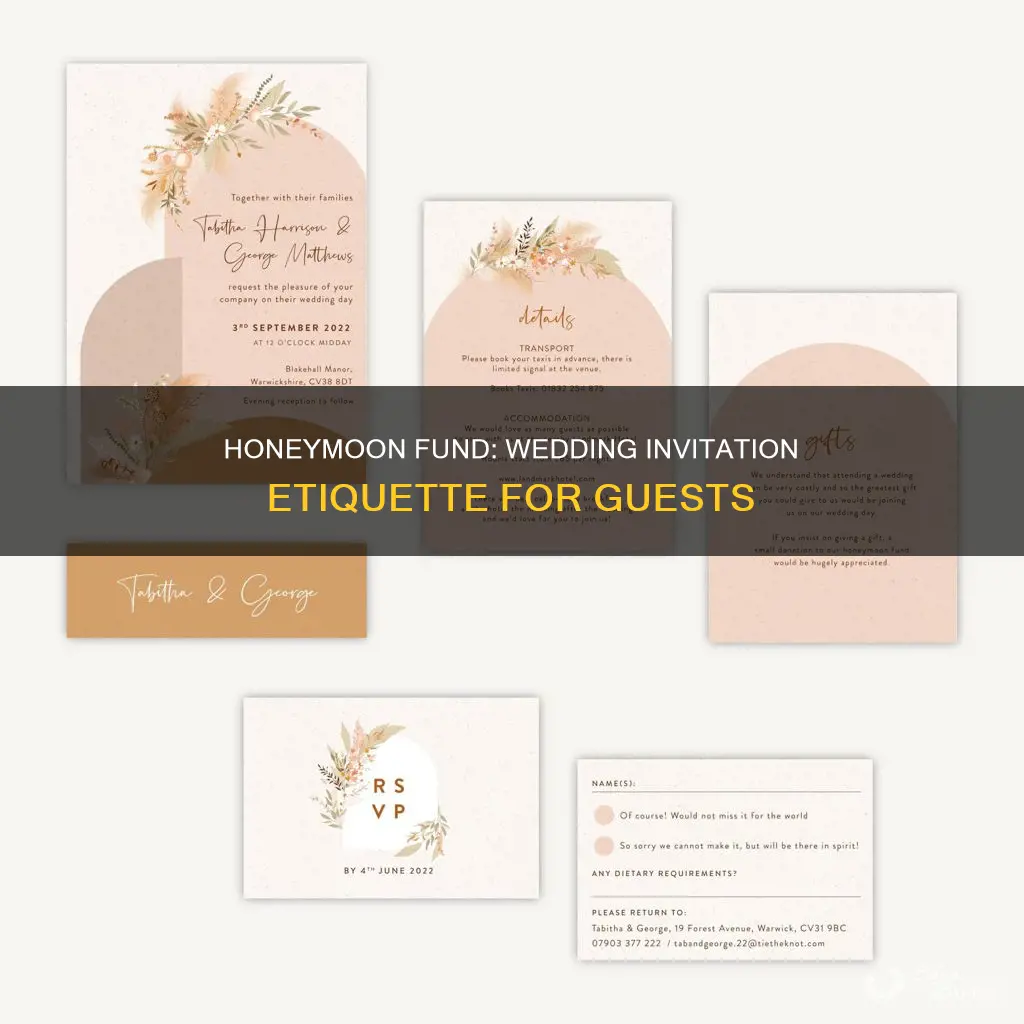 how to say contribute to honeymoon fund on wedding invitation