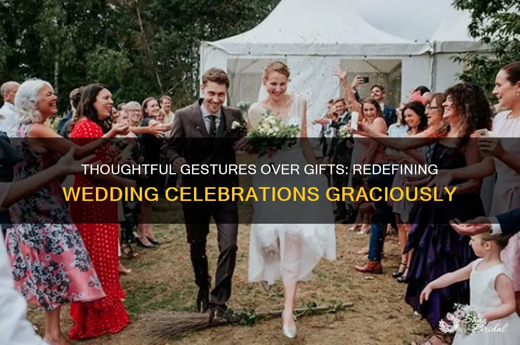 how to say gifts are not necessary wedding
