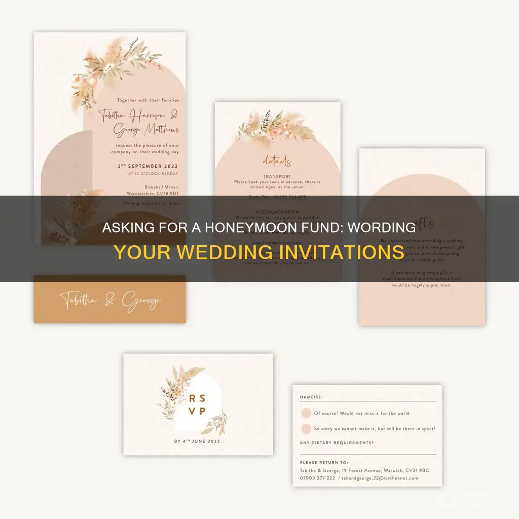how to say honeymoon fund on invitations