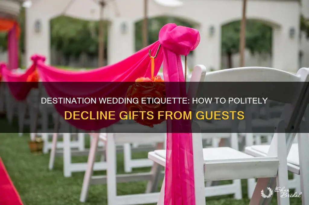 how to say no gifts for destination wedding
