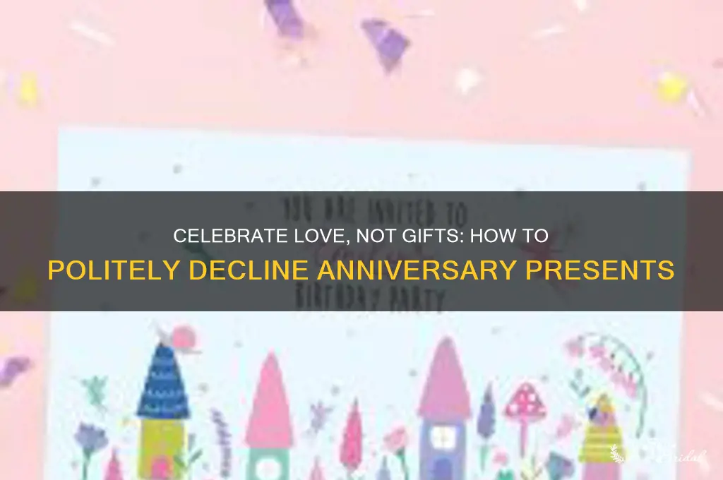 how to say no gifts for wedding anniversary